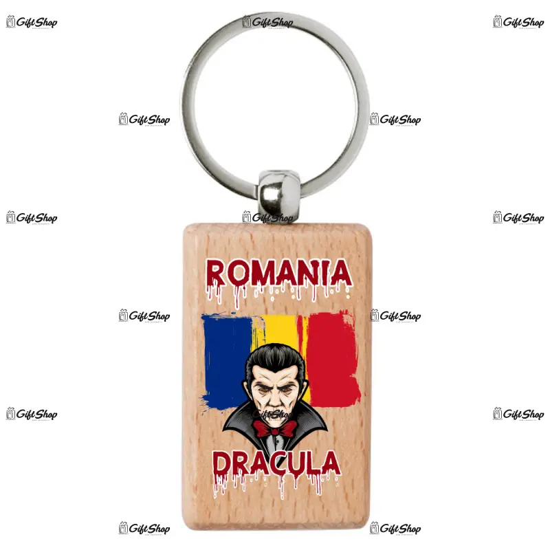 Dracula, romania, breloc din lemn, model 004